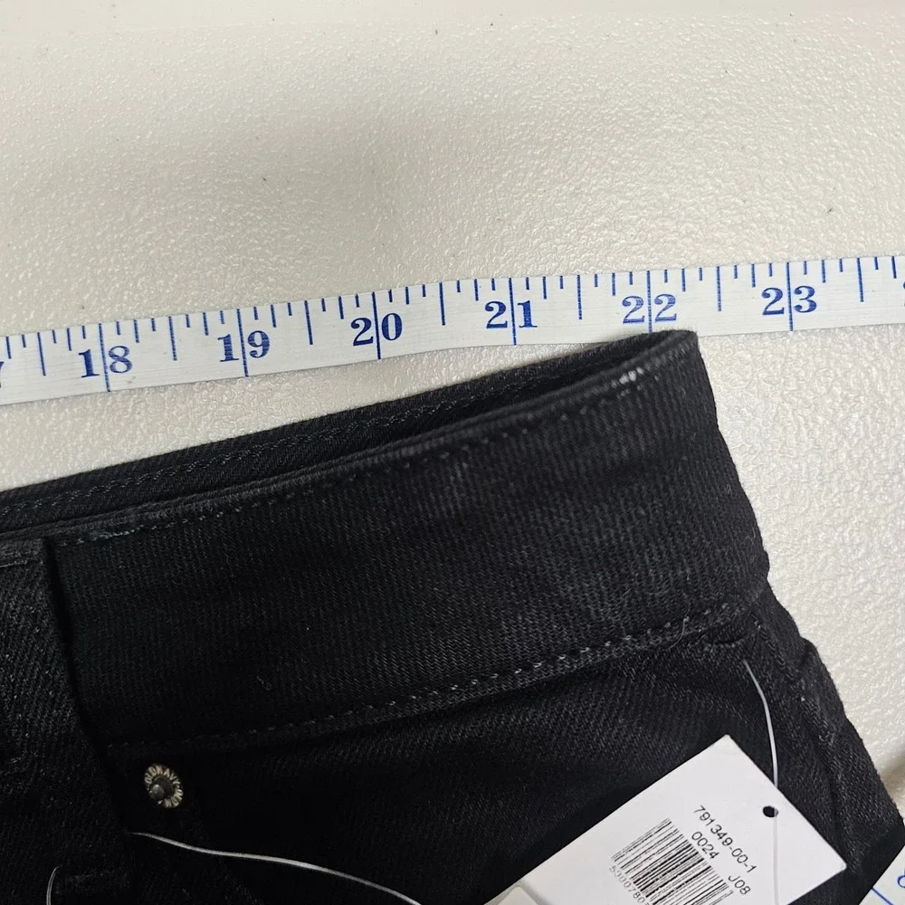 Old Navy Womens Plus 24 OG Straight High Rise Black Denim Rolled Hem Shorts NEW